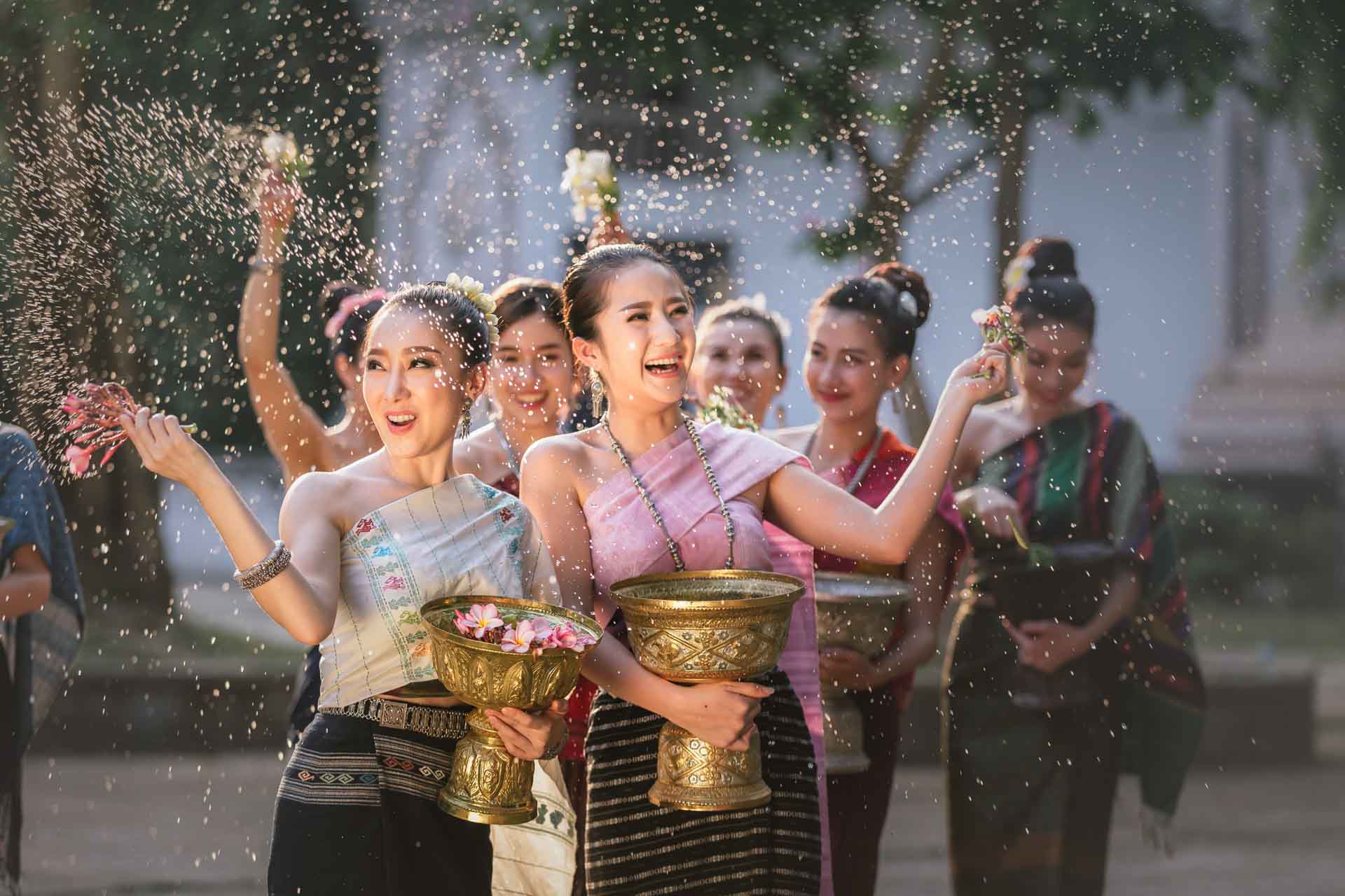 Laos girls in festival